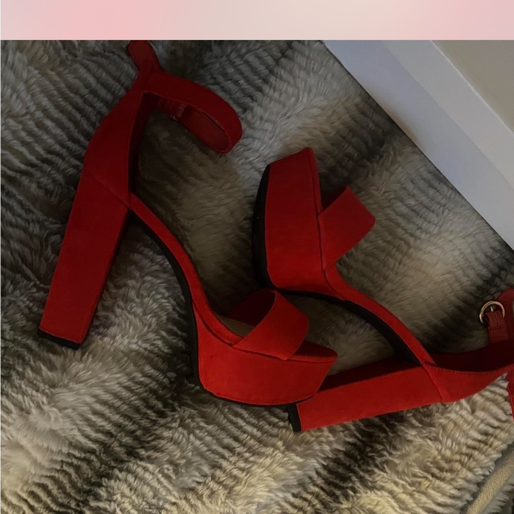 Elegant Red Women's Platform Heels